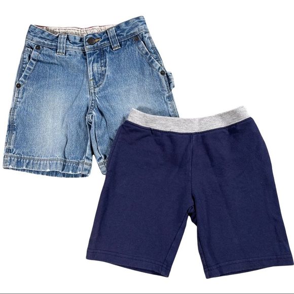Greendog jean shorts & Open Trails navy blue sweat shorts. Both size 4t - Picture 1 of 10